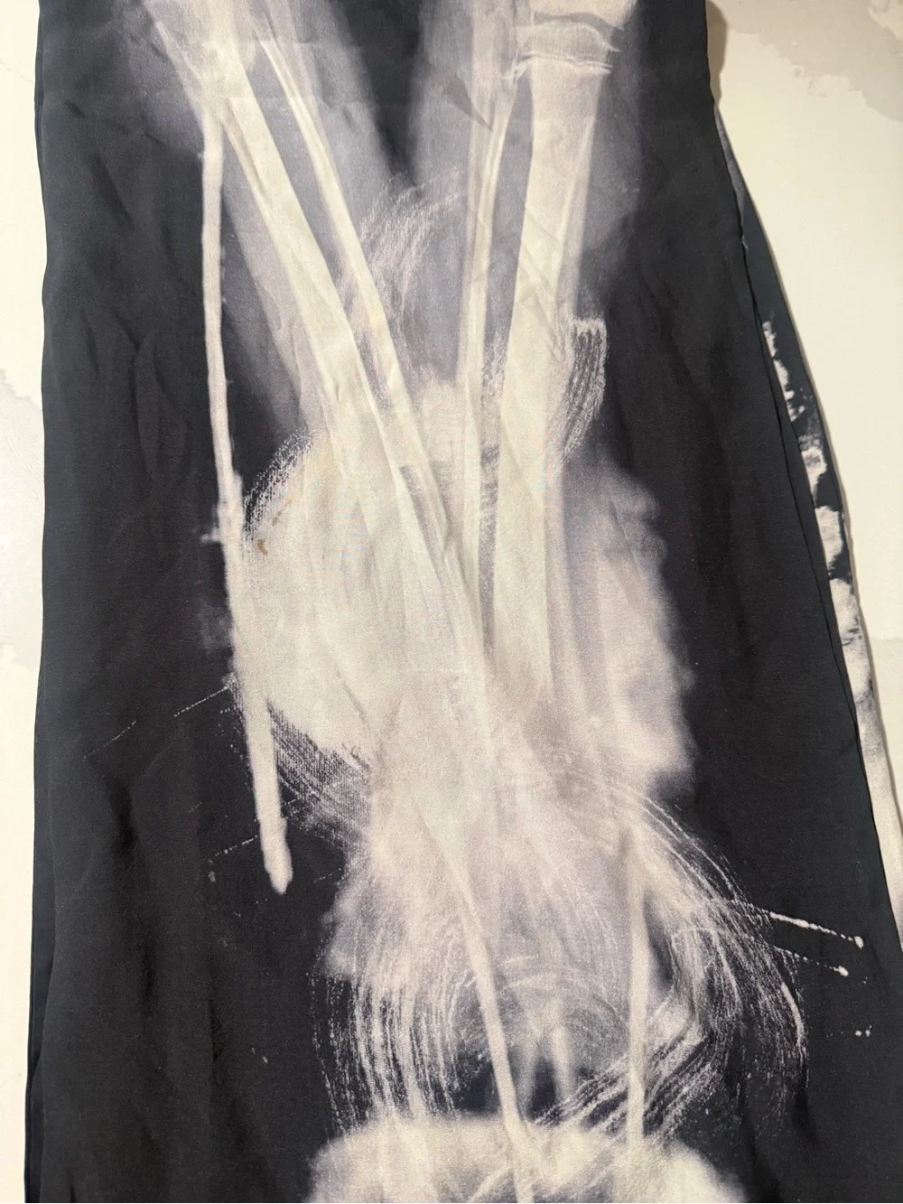 Alexander McQueen Black and White Logo Silk Scarf